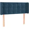 vidaXL Tête de lit avec oreilles Bleu foncé 183x16x78/88 cm Velours