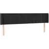 vidaXL Tête de lit avec oreilles Noir 163x16x78/88 cm Velours