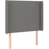 vidaXL Tête de lit avec oreilles Gris foncé 93x16x118/128 cm Tissu