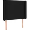 vidaXL Tête de lit avec oreilles Noir 93x16x118/128 cm Tissu