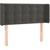 vidaXL Tête de lit avec oreilles Gris foncé 147x16x78/88 cm Velours