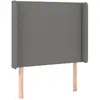 vidaXL Tête de lit avec oreilles Gris foncé 103x16x118/128 cm Tissu
