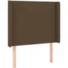 vidaXL Tête de lit avec oreilles Marron foncé 103x16x118/128 cm Tissu