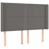 vidaXL Tête de lit avec oreilles Gris 147x16x118/128 cm Similicuir