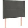 vidaXL Tête de lit avec oreilles Gris foncé 83x16x118/128 cm Velours