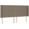vidaXL Tête de lit avec oreilles Taupe 203x16x118/128 cm Tissu