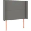 vidaXL Tête de lit avec oreilles Gris foncé 203x16x118/128 cm Tissu