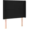 vidaXL Tête de lit avec oreilles Noir 183x16x118/128 cm Tissu