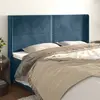 vidaXL Tête de lit avec oreilles Bleu foncé 203x16x118/128 cm Velours