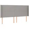 vidaXL Tête de lit avec oreilles Gris clair 183x16x118/128 cm Tissu