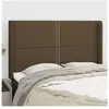 vidaXL Tête de lit avec oreilles Marron foncé 147x16x118/128 cm Tissu