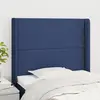 vidaXL Tête de lit avec oreilles Bleu 103x16x118/128 cm Tissu