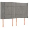 vidaXL Tête de lit avec oreilles Gris clair 147x16x118/128 cm Velours