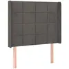 vidaXL Tête de lit avec oreilles Gris foncé 147x16x118/128 cm Velours