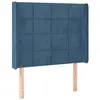 vidaXL Tête de lit avec oreilles Bleu foncé 103x16x118/128 cm Velours