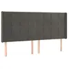vidaXL Tête de lit avec oreilles Gris foncé 163x16x118/128 cm Velours
