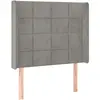 vidaXL Tête de lit avec oreilles Gris clair 103x16x118/128 cm Velours