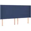 vidaXL Tête de lit avec oreilles Bleu 183x16x118/128 cm Tissu