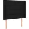 vidaXL Tête de lit avec oreilles Noir 203x16x118/128 cm Tissu