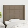 vidaXL Tête de lit avec oreilles Taupe 93x16x118/128 cm Tissu