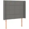 vidaXL Tête de lit avec oreilles Gris foncé 93x16x118/128 cm Tissu