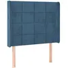 vidaXL Tête de lit avec oreilles Bleu foncé 83x16x118/128 cm Velours