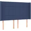 vidaXL Tête de lit avec oreilles Bleu 147x16x118/128 cm Tissu