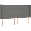 vidaXL Tête de lit avec oreilles Gris foncé 163x16x118/128 cm Tissu