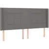 vidaXL Tête de lit avec oreilles Gris foncé 183x16x118/128 cm Tissu