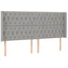 vidaXL Tête de lit avec oreilles Gris clair 183x16x118/128 cm Tissu