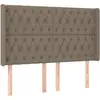 vidaXL Tête de lit avec oreilles Taupe 163x16x118/128 cm Tissu