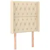 vidaXL Tête de lit avec oreilles Crème 147x16x118/128 cm Tissu
