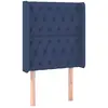 vidaXL Tête de lit avec oreilles Bleu 93x16x118/128 cm Tissu