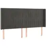 vidaXL Tête de lit avec oreilles Gris foncé 163x16x118/128 cm Velours