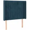 vidaXL Tête de lit avec oreilles Bleu foncé 93x16x118/128 cm Velours