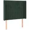 vidaXL Tête de lit avec oreilles Vert foncé 93x16x118/128 cm Velours