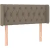 vidaXL Tête de lit avec oreilles Taupe 103x16x118/128 cm Tissu