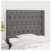 vidaXL Tête de lit avec oreilles Gris foncé 103x16x118/128 cm Tissu