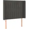 vidaXL Tête de lit avec oreilles Gris foncé 83x16x118/128 cm Velours