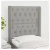 vidaXL Tête de lit avec oreilles Gris clair 83x16x118/128 cm Tissu
