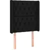 vidaXL Tête de lit avec oreilles Noir 83x16x118/128 cm Tissu