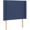 vidaXL Tête de lit avec oreilles Bleu 183x16x118/128 cm Tissu