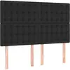 vidaXL Têtes de lit 4 pcs Noir 72x5x78/88 cm Similicuir