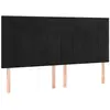 vidaXL Têtes de lit 4 pcs Noir 90x5x78/88 cm Velours