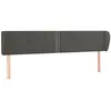 vidaXL Tête de lit avec oreilles Gris foncé 203x23x78/88 cm Velours