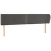 vidaXL Tête de lit avec oreilles Gris foncé 163x23x78/88 cm Velours
