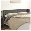 vidaXL Tête de lit avec oreilles Gris foncé 183x23x78/88 cm Velours