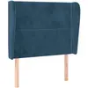 vidaXL Tête de lit avec oreilles Bleu foncé 103x23x78/88 cm Velours