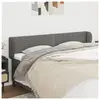 vidaXL Tête de lit avec oreilles Gris foncé 203x23x78/88 cm Tissu