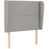 vidaXL Tête de lit avec oreilles Gris clair 183x23x78/88 cm Tissu